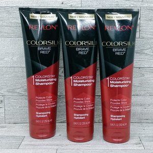 3x Revlon ColorSilk Brave Red ColorStay Moisturizing Shampoo